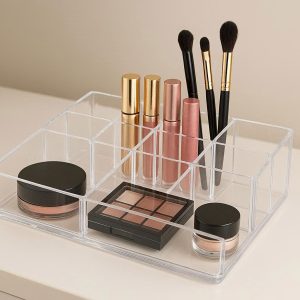 Acrylic Makeup Drawer Organizer with Removable Dividers for Vanity