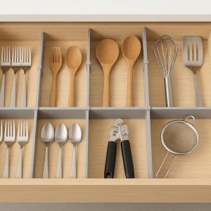 Adjustable Drawer Dividers Set for Customizable Kitchen Utensil Organization