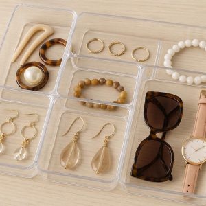Clear Plastic Drawer Organizer Inserts for Bedroom Jewelry and Accessories