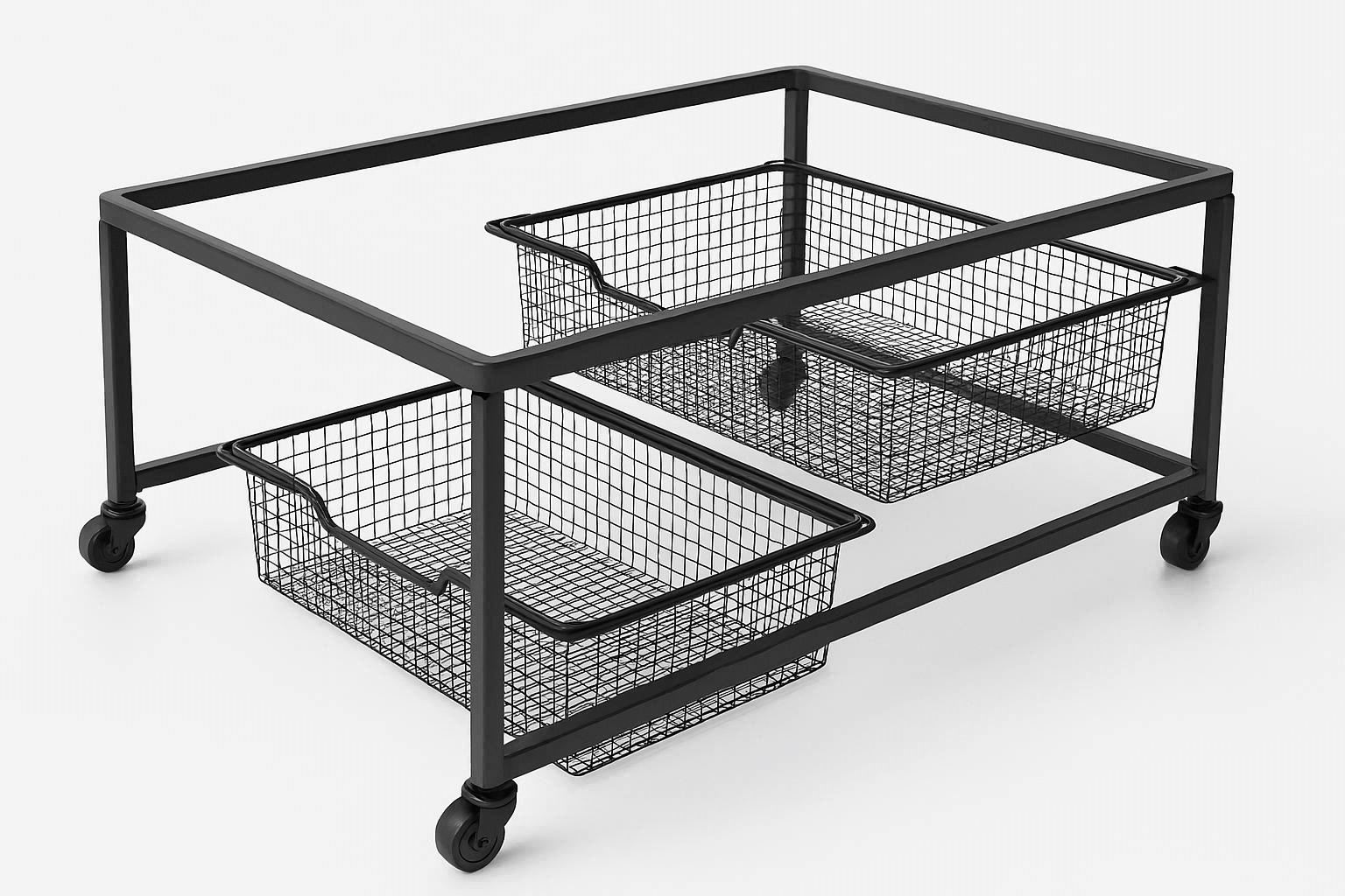 Rolling Underbed Storage Cart with Two Pull Out Baskets