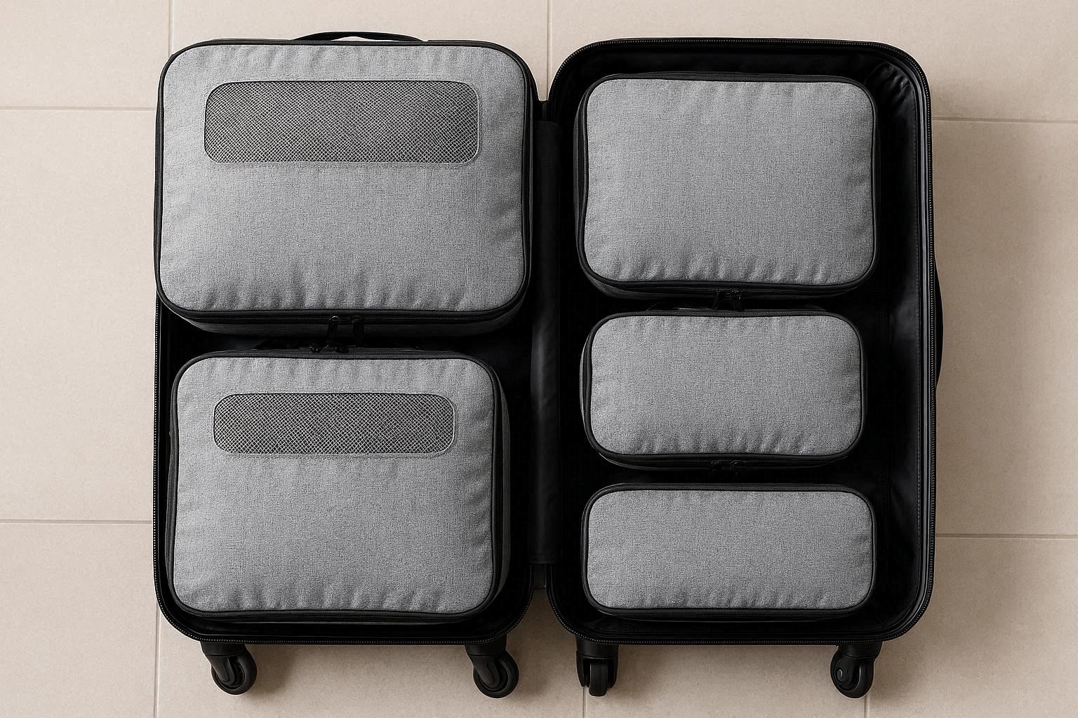 Compression Packing Cubes Set for Suitcase Organization and Travel