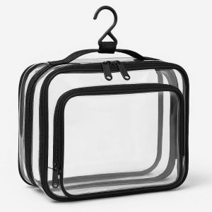 Clear Toiletry Bag with Hanging Hook for TSA Carry On Compliance