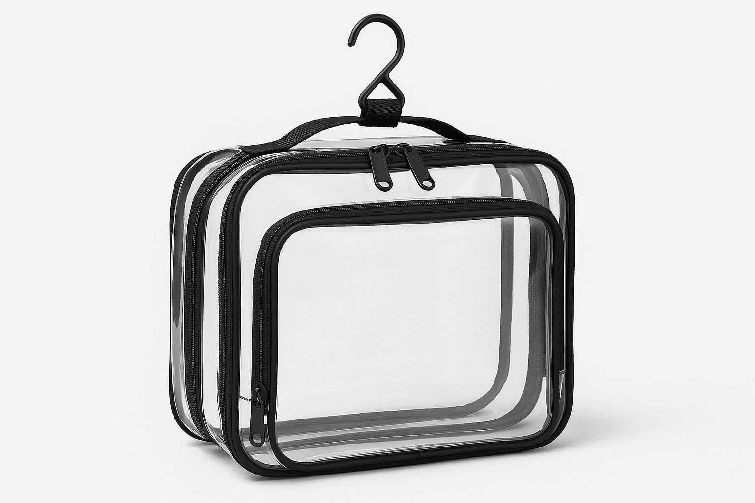 Clear Toiletry Bag with Hanging Hook for TSA Carry On Compliance